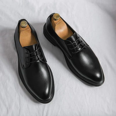Axel | Men’s Black Patent Derby Dress Shoes – Formal Gloss Footwear