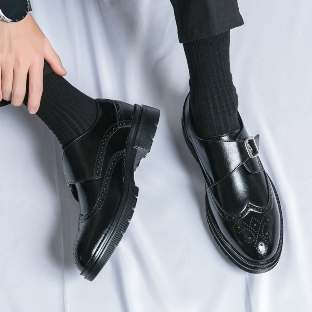 Edward | Men’s Monk Strap Wingtip Brogue Oxford Dress Shoes – Sophisticated Formal Style