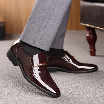 Andrew | Men’s Slip-On Dress Shoes – Glossy Formal Footwear