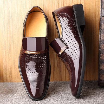 Andrew | Men’s Slip-On Dress Shoes – Glossy Formal Footwear