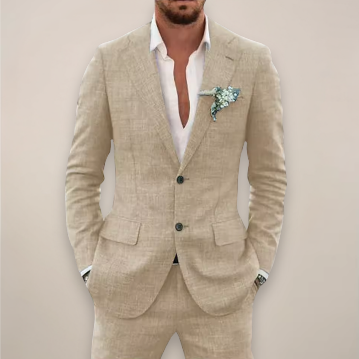 Cameron | Men’s Two-Piece Linen Suit – Single-Breasted Elegant Spring/Summer Set