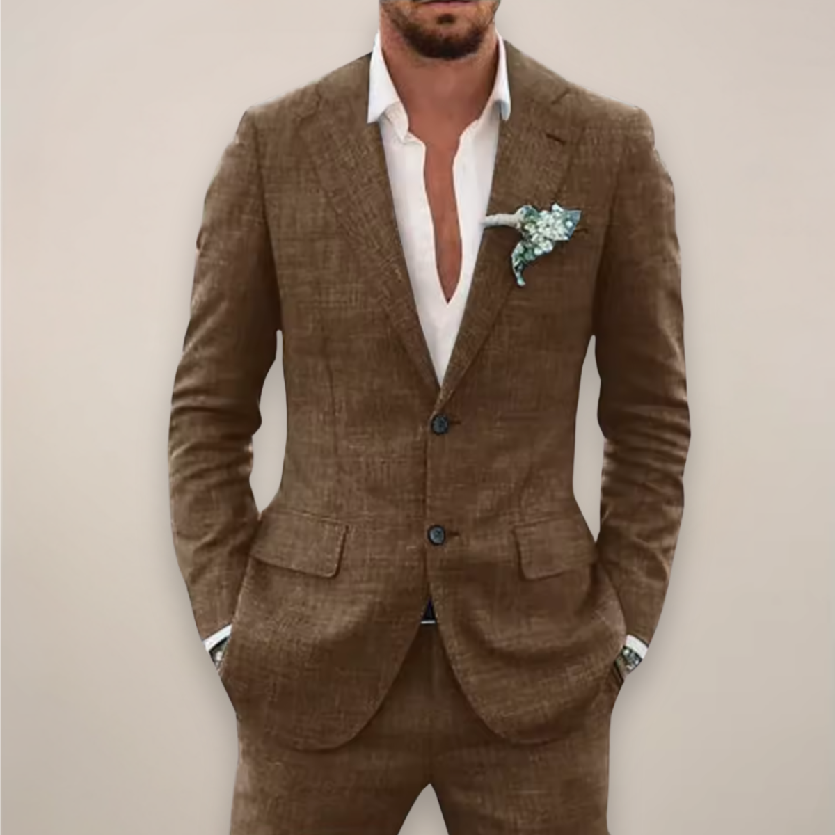 Cameron | Men’s Two-Piece Linen Suit – Single-Breasted Elegant Spring/Summer Set