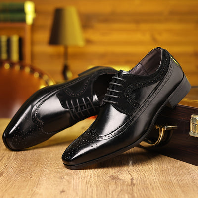 Kai | Men’s Two-Tone Brogue Oxford Shoes – Wingtip Elegance for Formal Settings