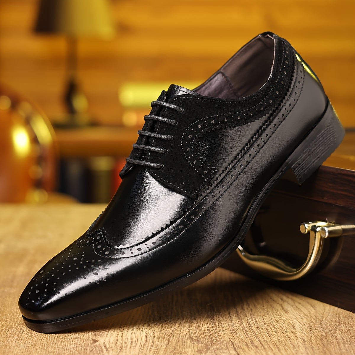 Kai | Men’s Two-Tone Brogue Oxford Shoes – Wingtip Elegance for Formal Settings