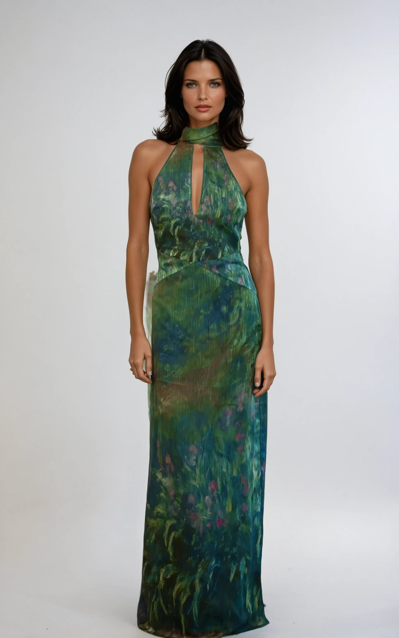 Monet Iris | Women’s Painterly Chiffon Maxi Dress
