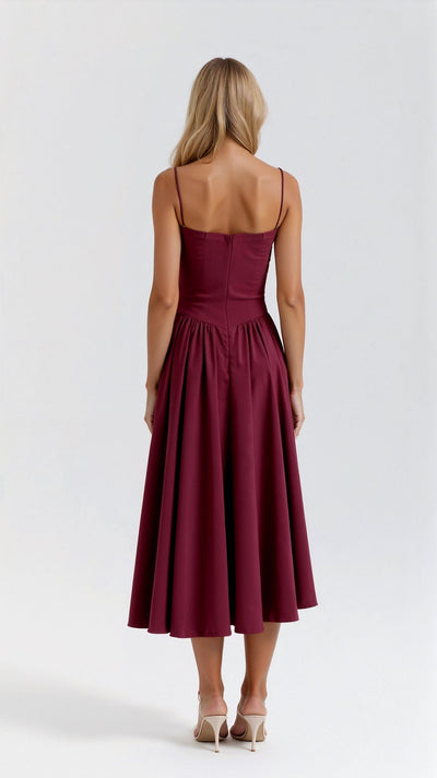 Natasha | Women’s Sculpted Bustier Midi Dress