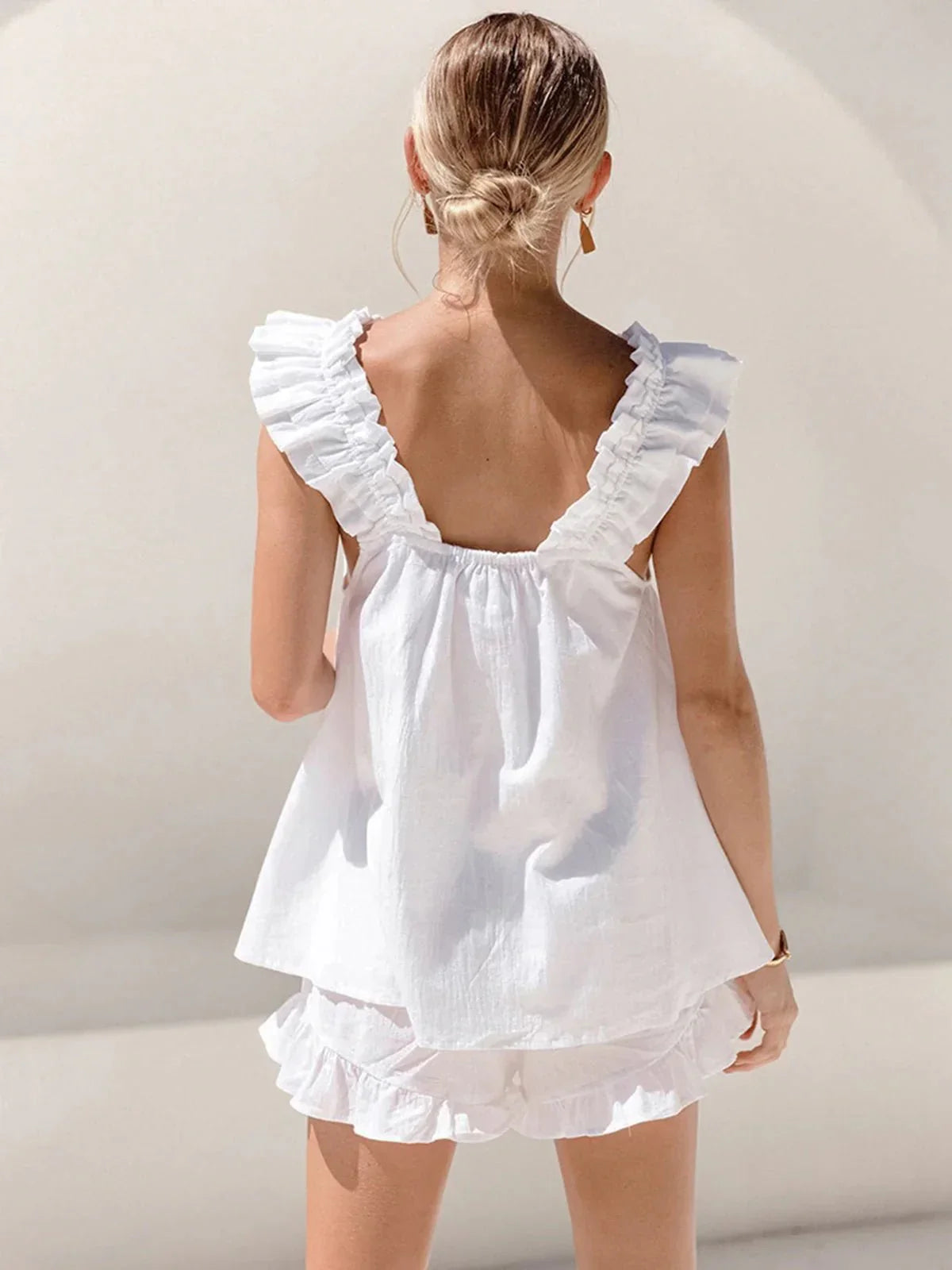 Winona | Pure Cotton Ruffle Shorts Set