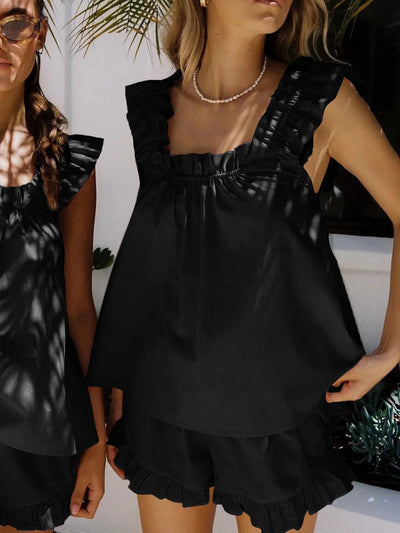 Winona | Pure Cotton Ruffle Shorts Set