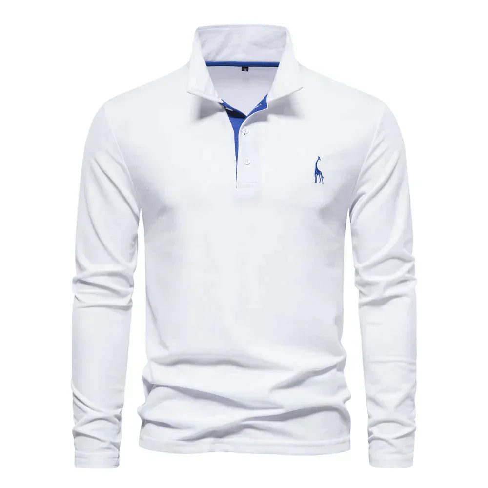 Ardeni | Men’s Long-Sleeve Cotton Polo Shirt