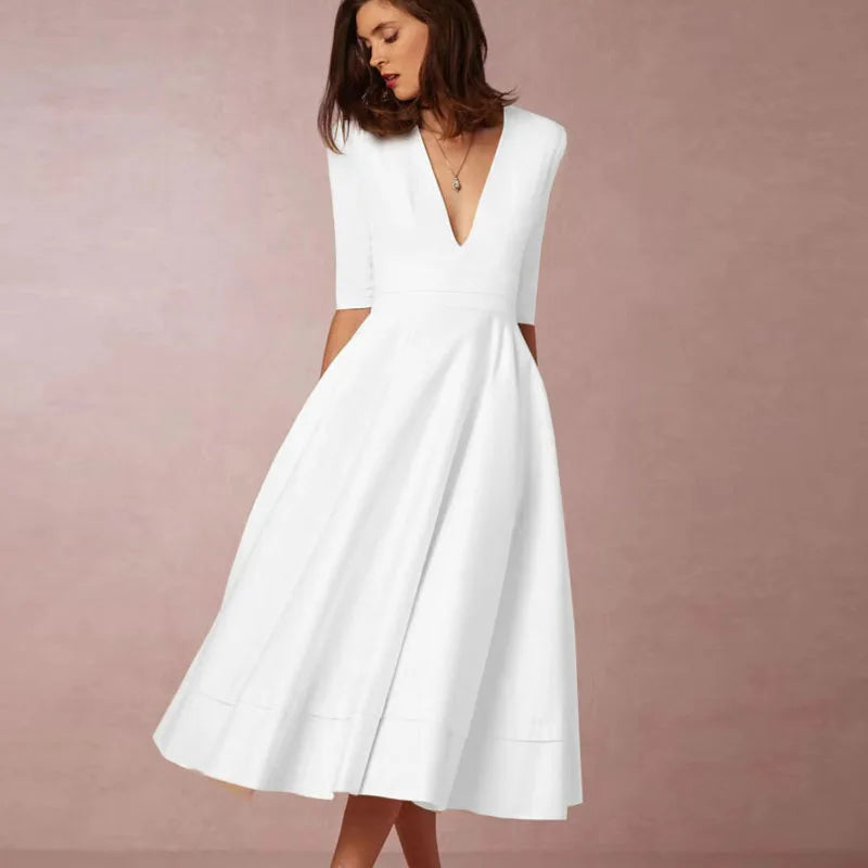 Carla | Women’s Elegant A-Line Midi Dress
