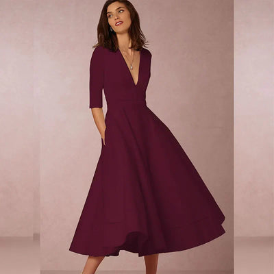 Carla | Women’s Elegant A-Line Midi Dress