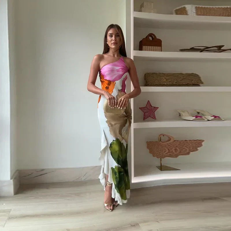 Shana | Women’s Floral One-Shoulder Maxi Dress