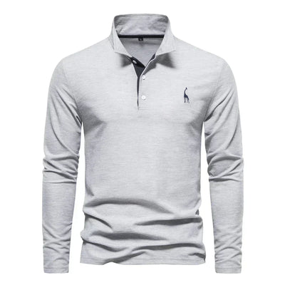 Ardeni | Men’s Long-Sleeve Cotton Polo Shirt