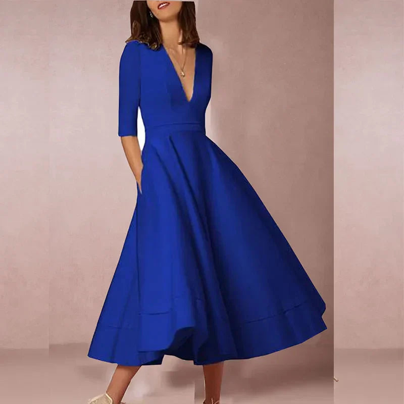 Carla | Women’s Elegant A-Line Midi Dress