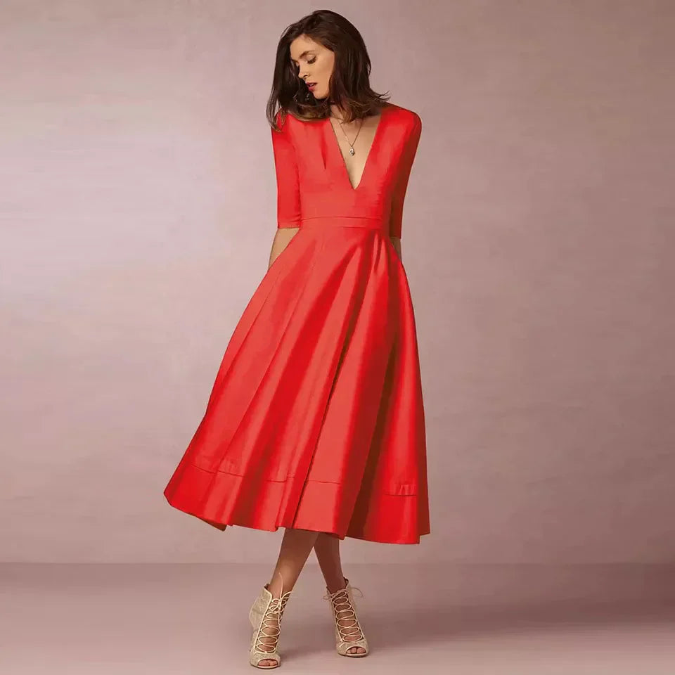 Carla | Women’s Elegant A-Line Midi Dress