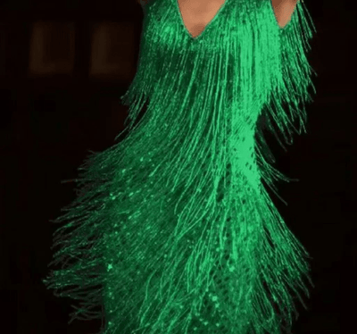 Sierra | Sequin Tassel V-Neck Backless Party Dress