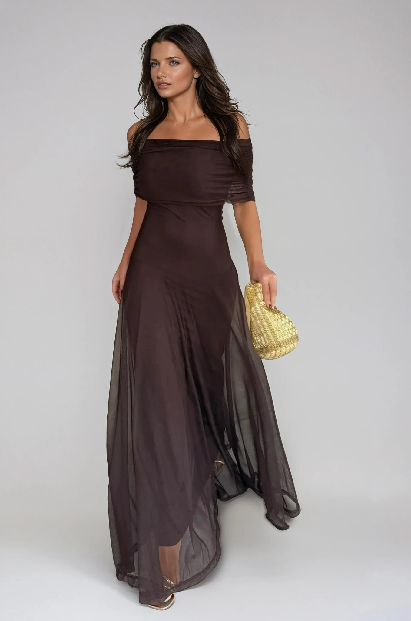 Zoey | Women’s Off-Shoulder Chiffon Maxi Dress