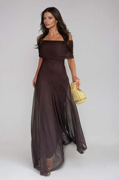 Zoey | Women’s Off-Shoulder Chiffon Maxi Dress