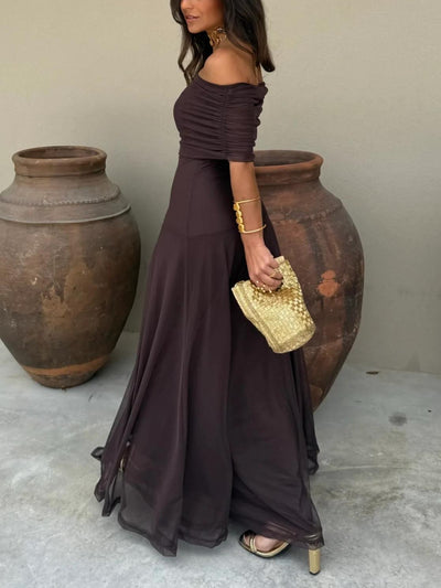 Zoey | Women’s Off-Shoulder Chiffon Maxi Dress