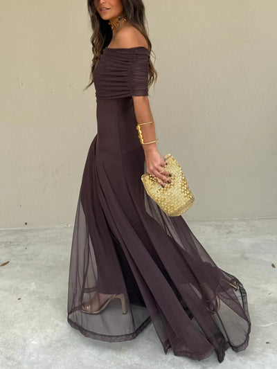 Zoey | Women’s Off-Shoulder Chiffon Maxi Dress