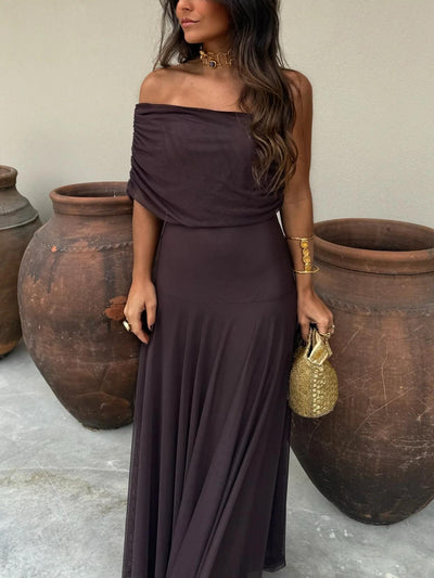 Zoey | Women’s Off-Shoulder Chiffon Maxi Dress