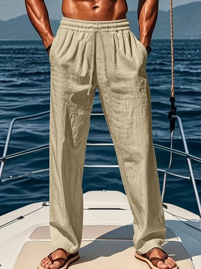 Blake | Men’s Wide-Leg Linen Trousers – Breathable Comfort & Refined Summer Style