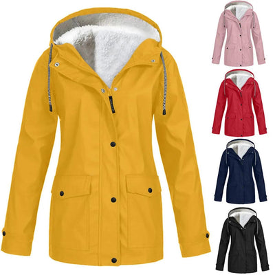 Aisha | Waterproof Windproof Fleece-Lined Outdoor Jacket with Hood