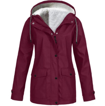 Aisha | Waterproof Windproof Fleece-Lined Outdoor Jacket with Hood