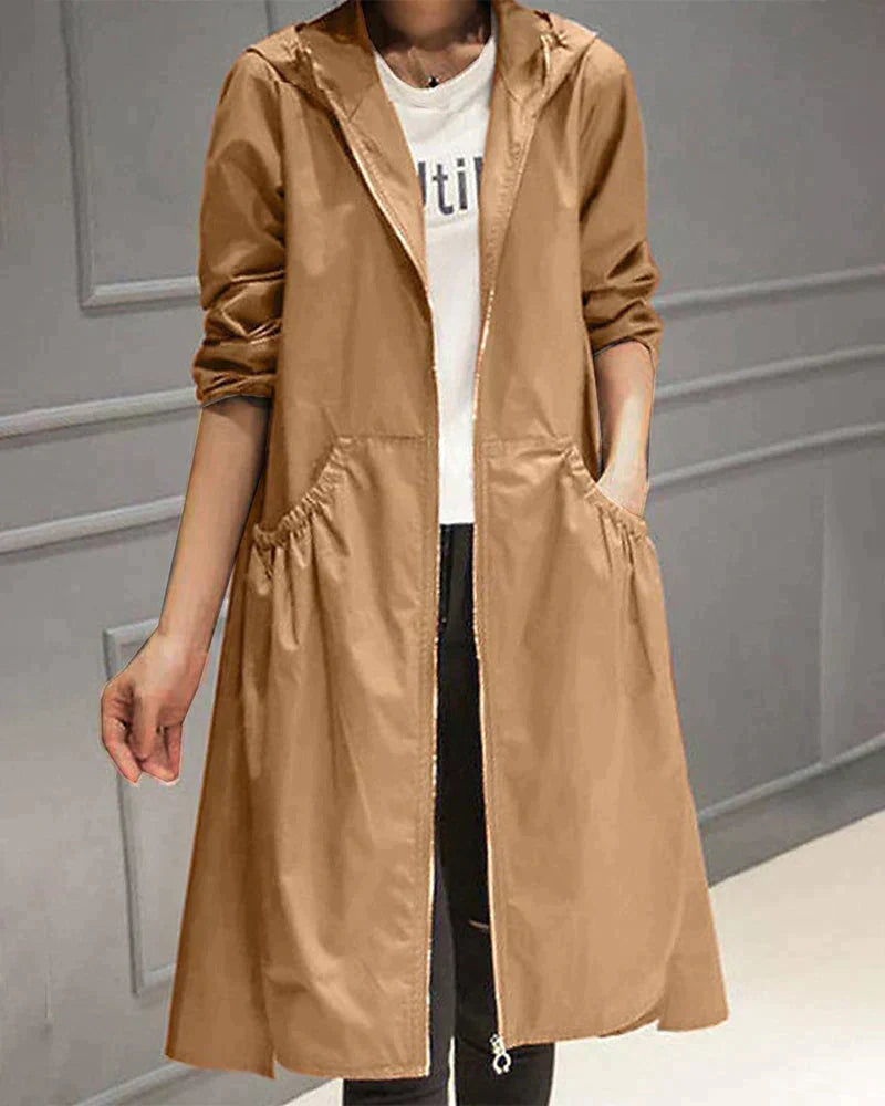Vessora | Women’s Knee-Length Waterproof Hooded Coat