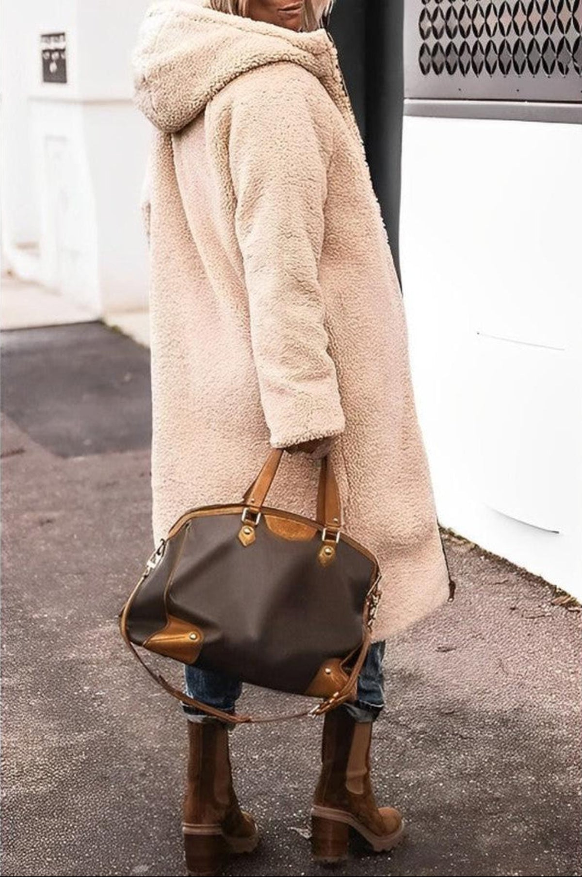 Vierra | Women’s Long Reversible Winter Coat with Hood and Teddy Lining