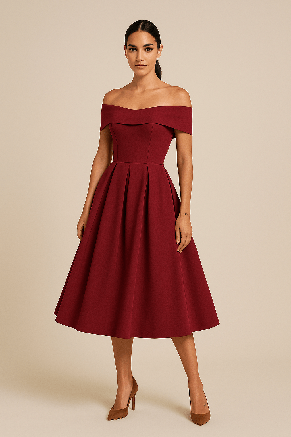 Anna | Women’s Off-Shoulder A-Line Dress – Elegant Fit for Formal Wear
