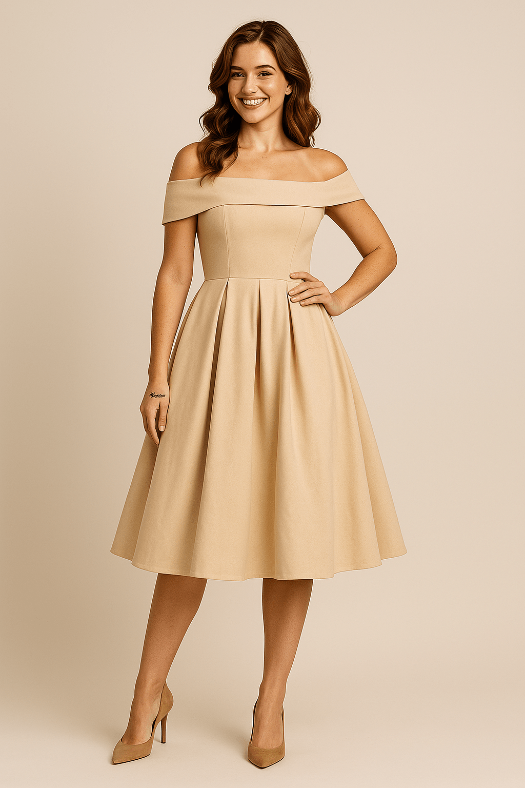 Anna | Women’s Off-Shoulder A-Line Dress – Elegant Fit for Formal Wear