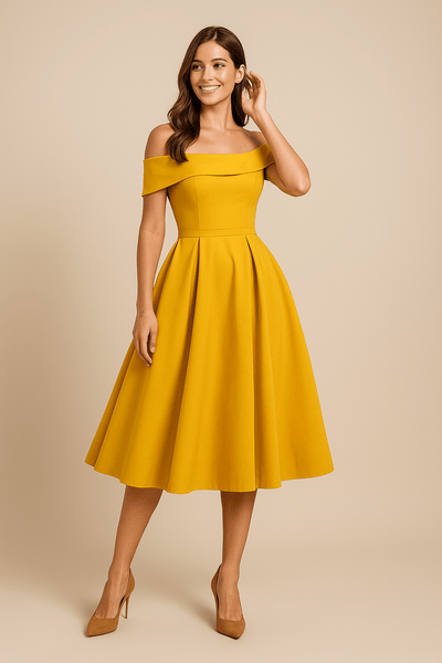 Anna | Women’s Off-Shoulder A-Line Dress – Elegant Fit for Formal Wear