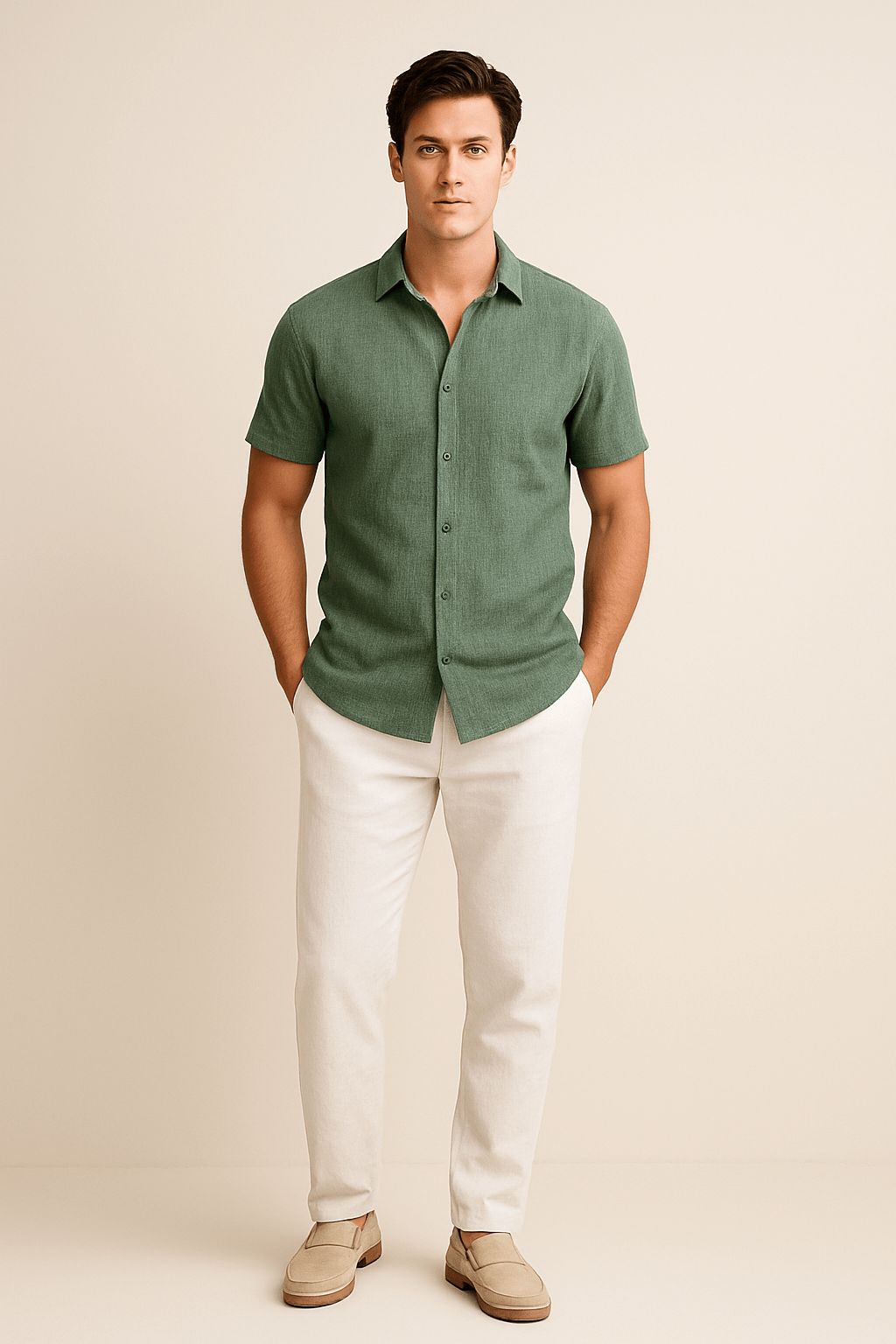 Tom | Casual Button-Down Shirt – Short Sleeve