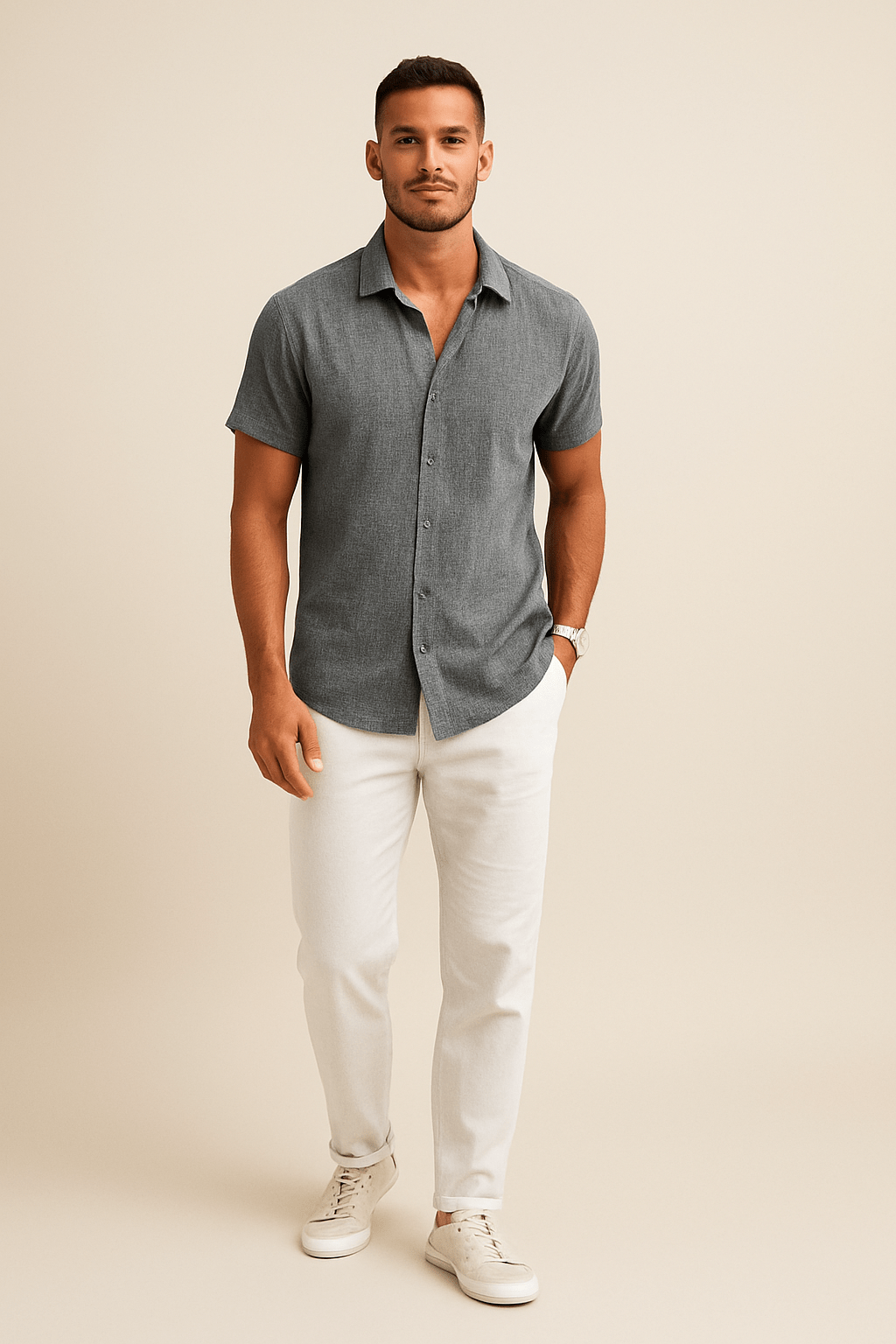 Tom | Casual Button-Down Shirt – Short Sleeve