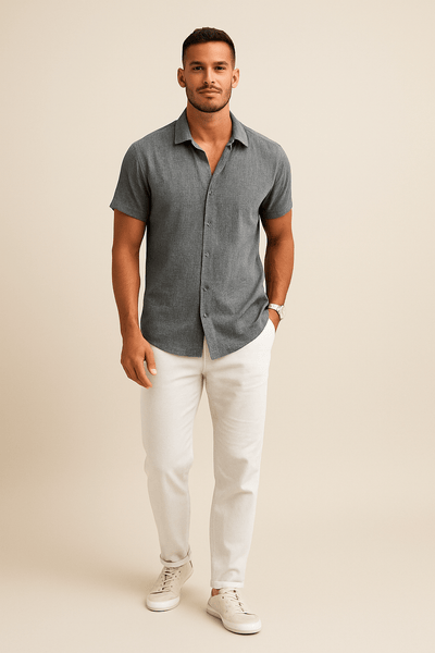 Tom | Casual Button-Down Shirt – Short Sleeve