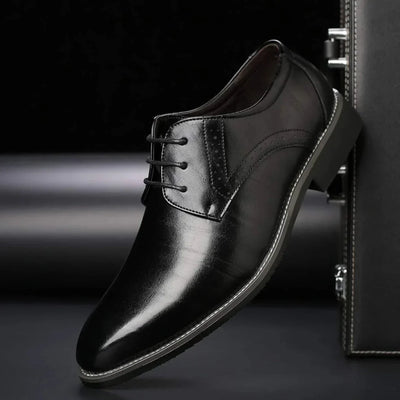 Dame| Men’s Leather Oxford Shoes – Classic Lace-Up with Brogue Detailing