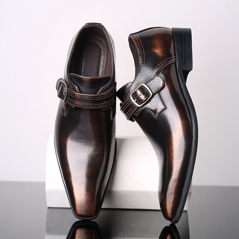 Albie | Men’s Patent Monk Strap Shoes – Sleek Design, All-Day Comfort, Timeless Appeal