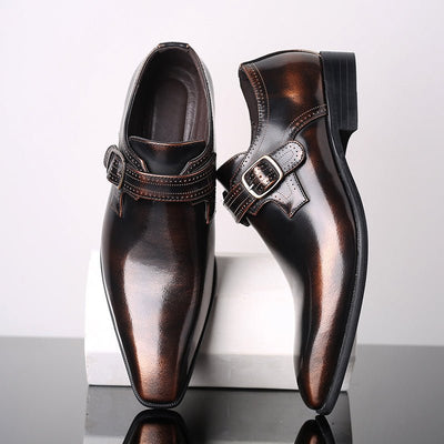 Albie | Men’s Patent Monk Strap Shoes – Sleek Design, All-Day Comfort, Timeless Appeal