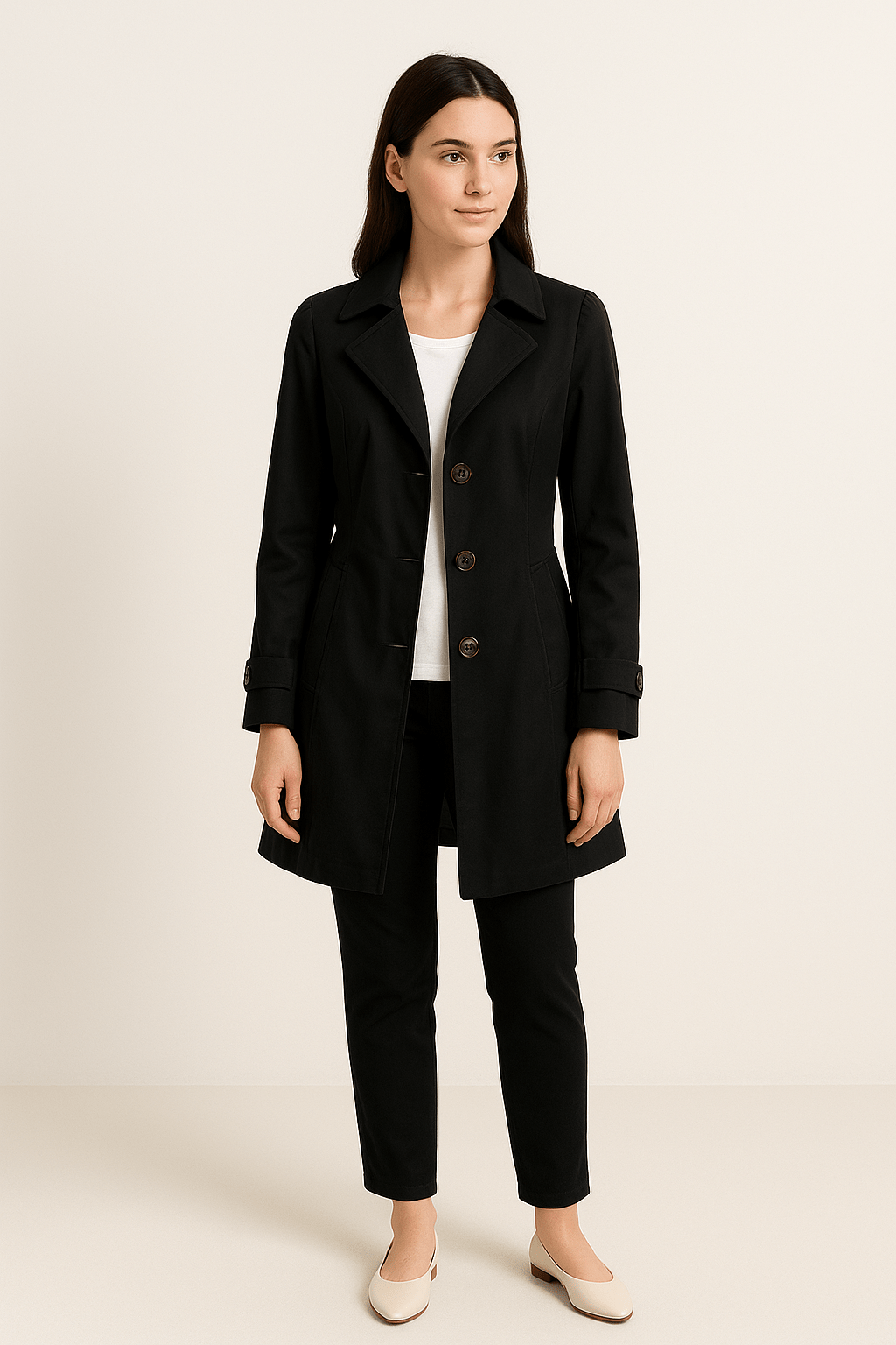 Ayla | Women’s Tailored Trench Coat – Notched Collar – Effortless Elegance