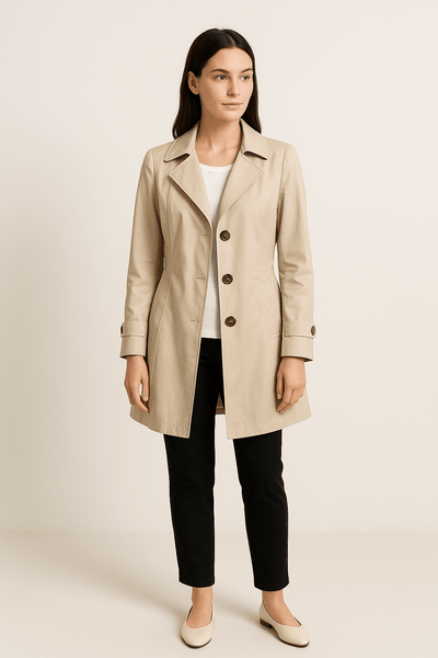 Ayla | Women’s Tailored Trench Coat – Notched Collar – Effortless Elegance