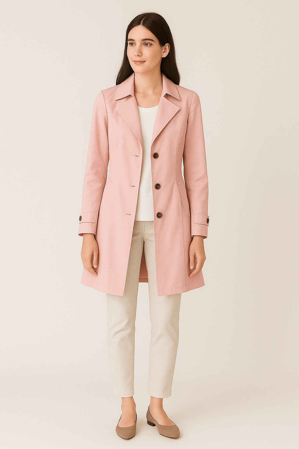 Ayla | Women’s Tailored Trench Coat – Notched Collar – Effortless Elegance