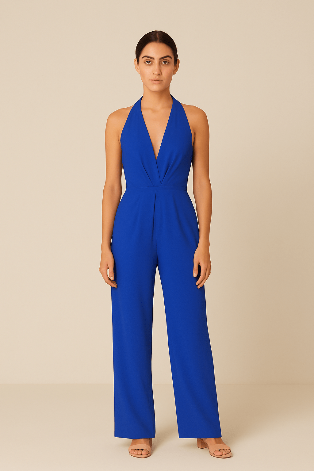Aria | Women’s Sleeveless Jumpsuit – Deep V-Neck & Wide-Leg Elegant Fit
