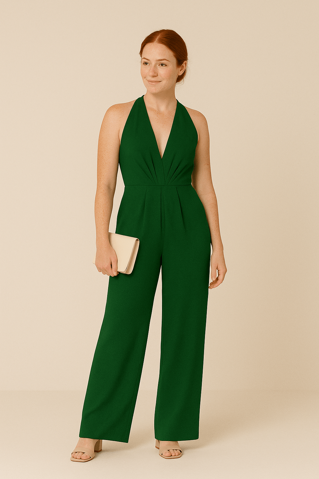 Aria | Women’s Sleeveless Jumpsuit – Deep V-Neck & Wide-Leg Elegant Fit