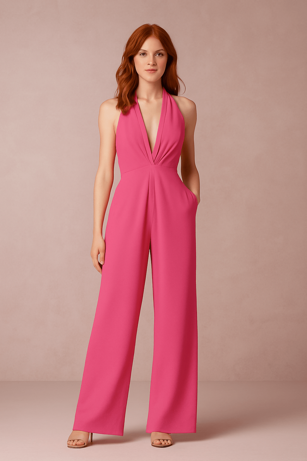 Aria | Women’s Sleeveless Jumpsuit – Deep V-Neck & Wide-Leg Elegant Fit