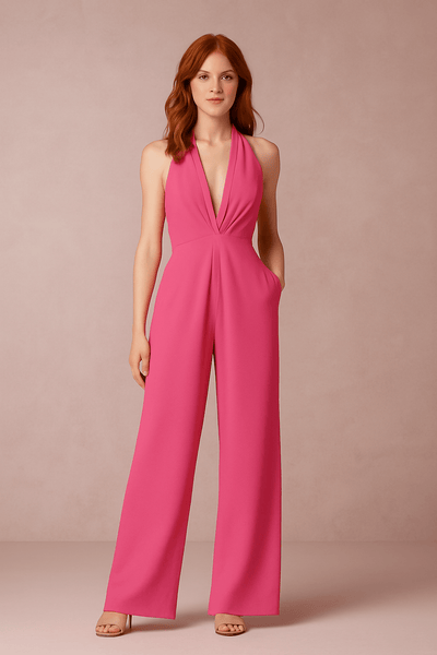 Aria | Women’s Sleeveless Jumpsuit – Deep V-Neck & Wide-Leg Elegant Fit
