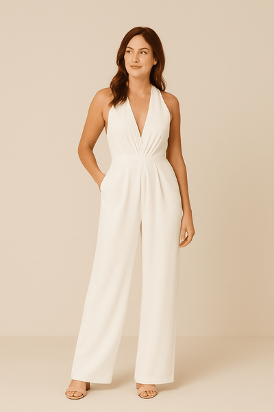 Aria | Women’s Sleeveless Jumpsuit – Deep V-Neck & Wide-Leg Elegant Fit