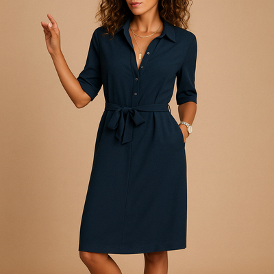 Violeta | Elegant and Versatile Belted Shirt Dress