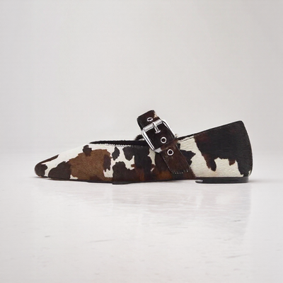 Bahia | Mary Jane Shoes – Cow Print and Retro Touch