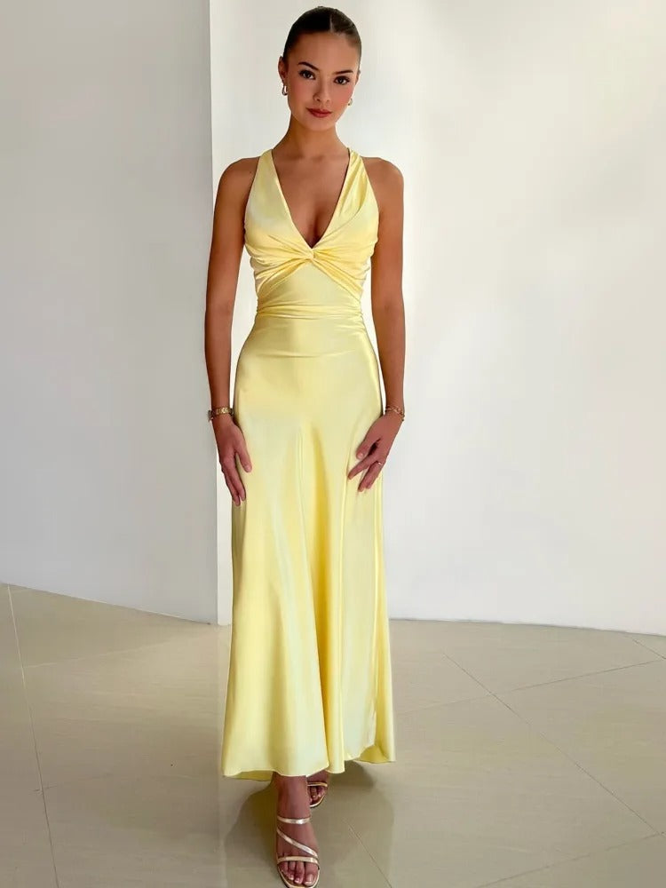 Lydia | Women’s Elegant Sleeveless V-Neck Maxi Dress